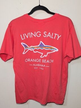 Southern Spirit Living Salty Orange Beach Alabama T-shirt Dark Coral Mens Size S